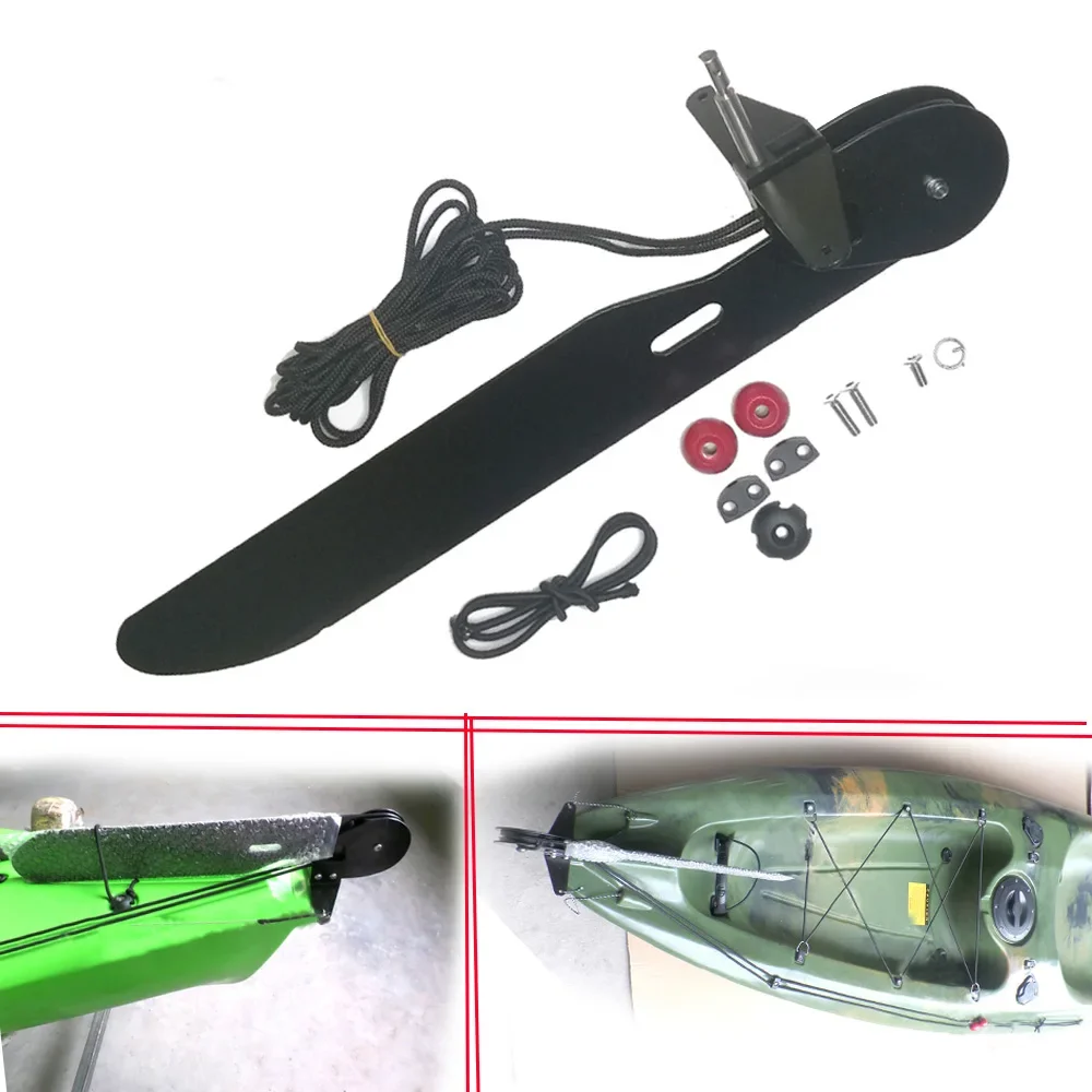 

Aluminum Alloy Watercraft rafting boat Canoe Kayak Rudder Foot Direction Control Kit Sailing Boat Parts Steering System