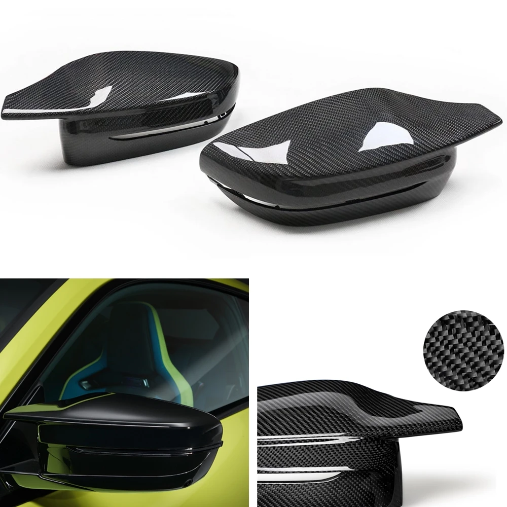 2 Pieces Right Hand Driver Mirror Cover Rear View Shell Car Exterior Cap Clip On For BMW G20 G22 G30 New 3 5 Series 2017-2022