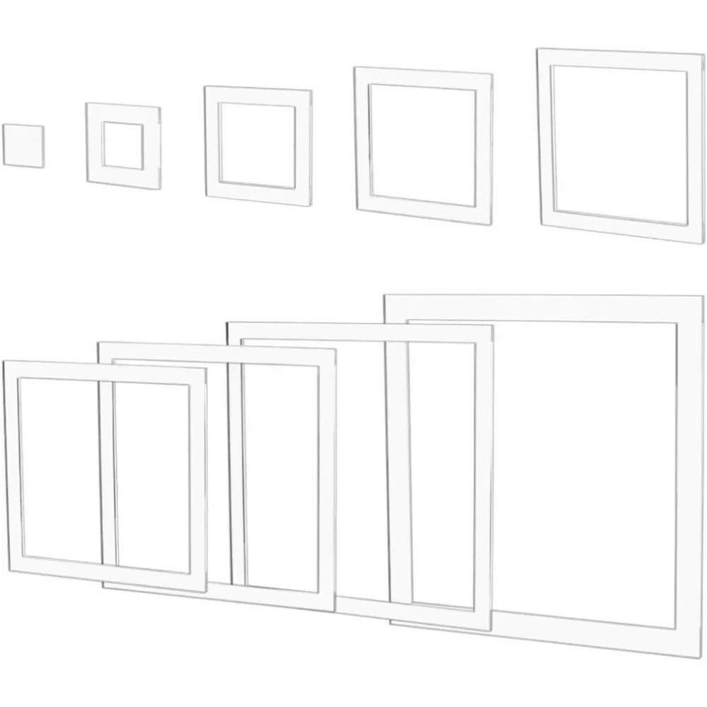 Picture 5: 9Pcs Transparent Acrylic Router Template Set Round/Square Tracing Guides Ring Quilting Template Durable Reusable