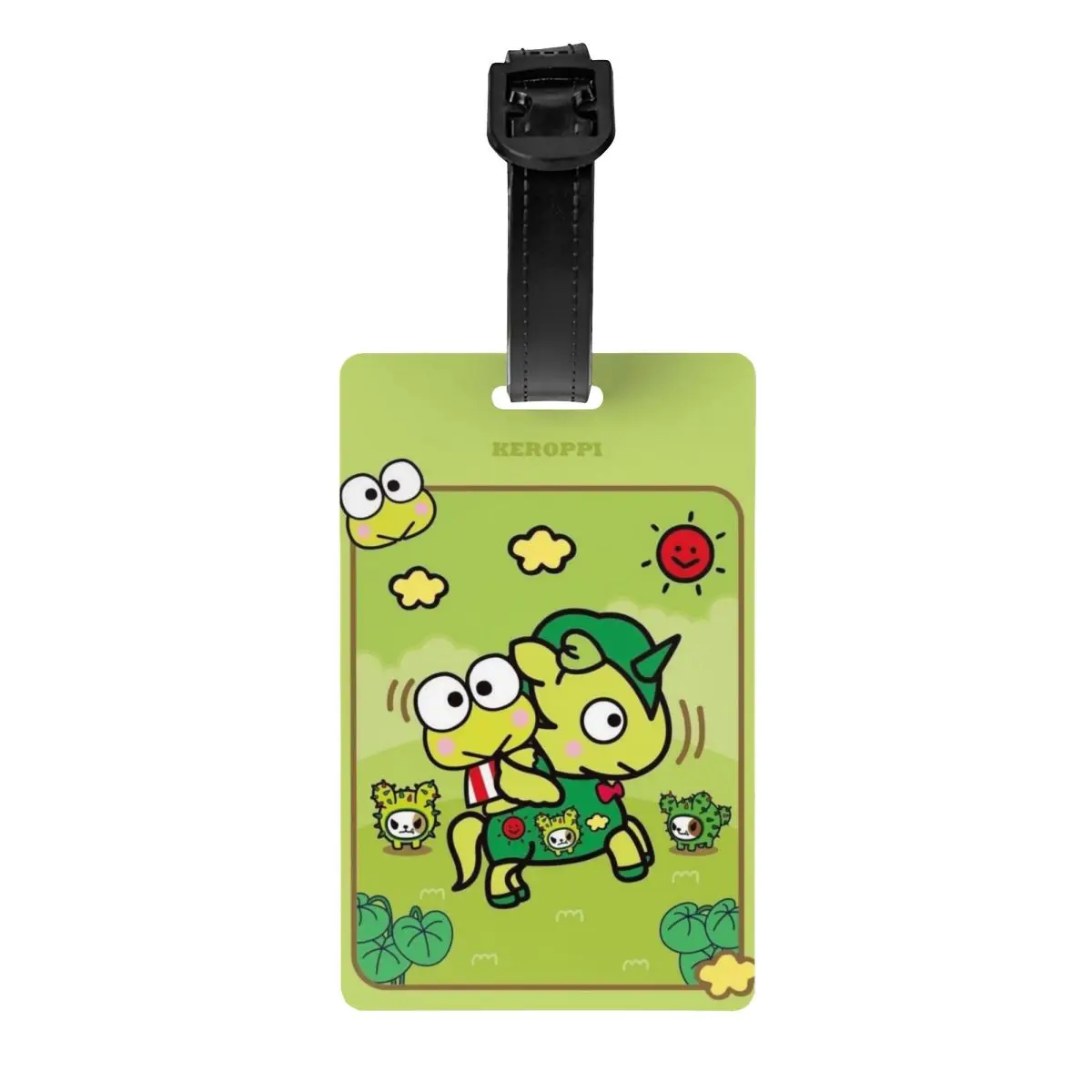 

Пользовательские милые багажные бирки Kerokero Keroppi для чемоданов, милые багажные бирки, идентификационная этикетка с обложкой для конфиденциальности