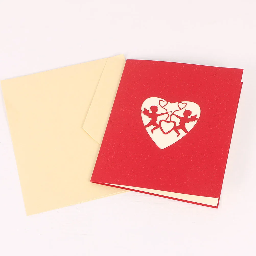 

1pc Pop-up Heart Shaped Greeting Card 3D Love Invitation DIY Wedding Anniversary Valentine's Day Postcard Memos
