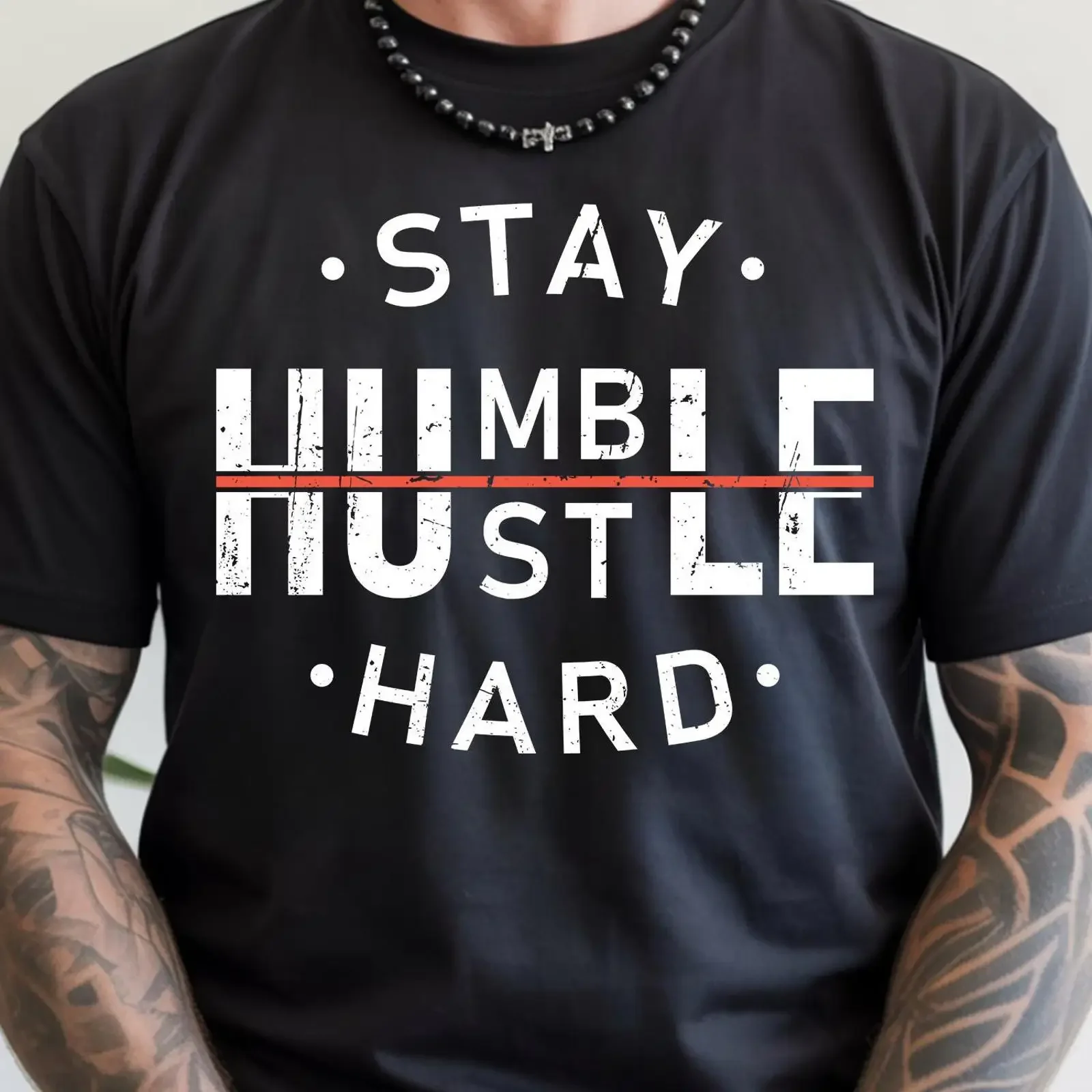 Stay Humble Hustle Hard Motivational T Shirt Men's Gym Workout Fitness Inspirational Hustler Bodybuilding Apparel vintage