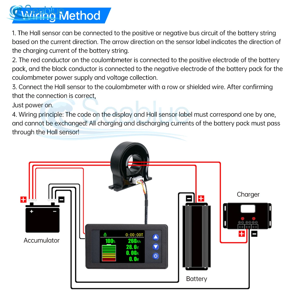 DC 10-100V 50A 100A 200A 300A 400A Coulomb Meter Vehicle Battery Capacity Tester Battery Coulometer for E-bike/Balance Car
