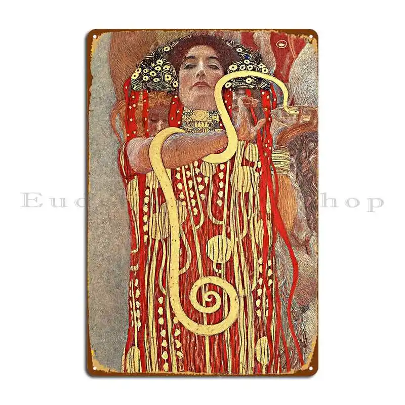 Gustav Klimt S Hygieia 1907 Metal Plaque Club Create Character Party Living Room Tin Sign Poster