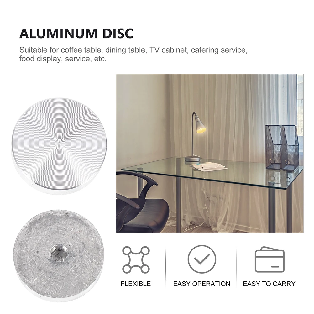 

4pcs Round Aluminum Disc Glass Table Top Adapter Accessories Coffee Tea Tables Anti-Slip Pad Alloy Silver 4cm Furniture Legs