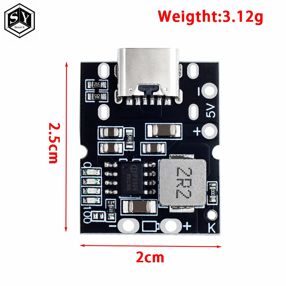 Typ-C USB 5V 2A 3.1A Boost Step-Up moduł zasilania bateria litowa tablica zabezpieczająca ładowanie wyświetlacz LED USB dla majsterkowiczów ładowarka