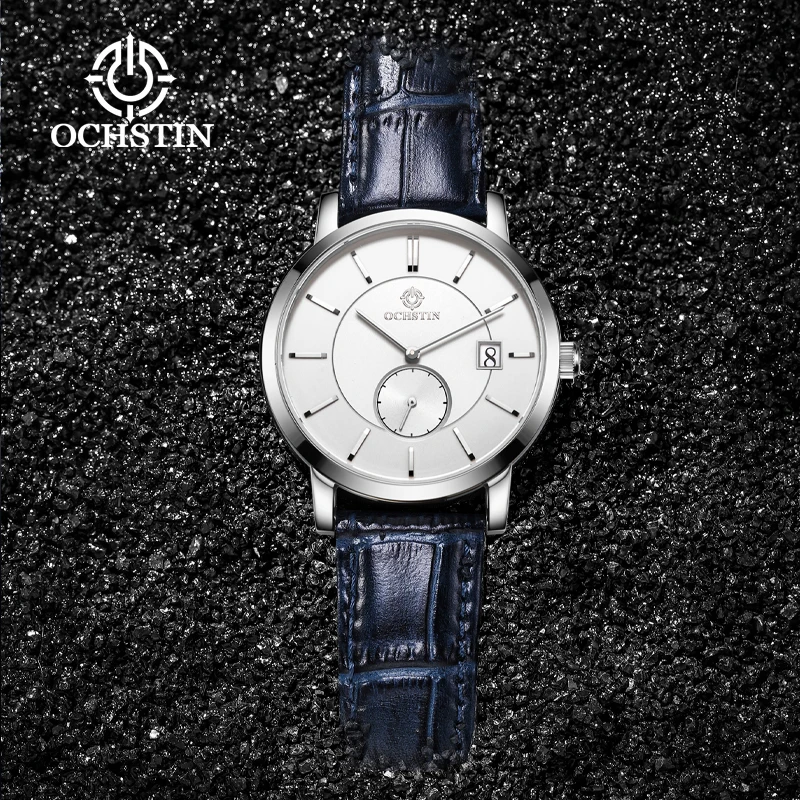 

OCHSTIN Japanese Movt Quartz Watch for Men Push Button Hidden Clasp Waterproof Business Calendar Date Mens Wristwatches Clock