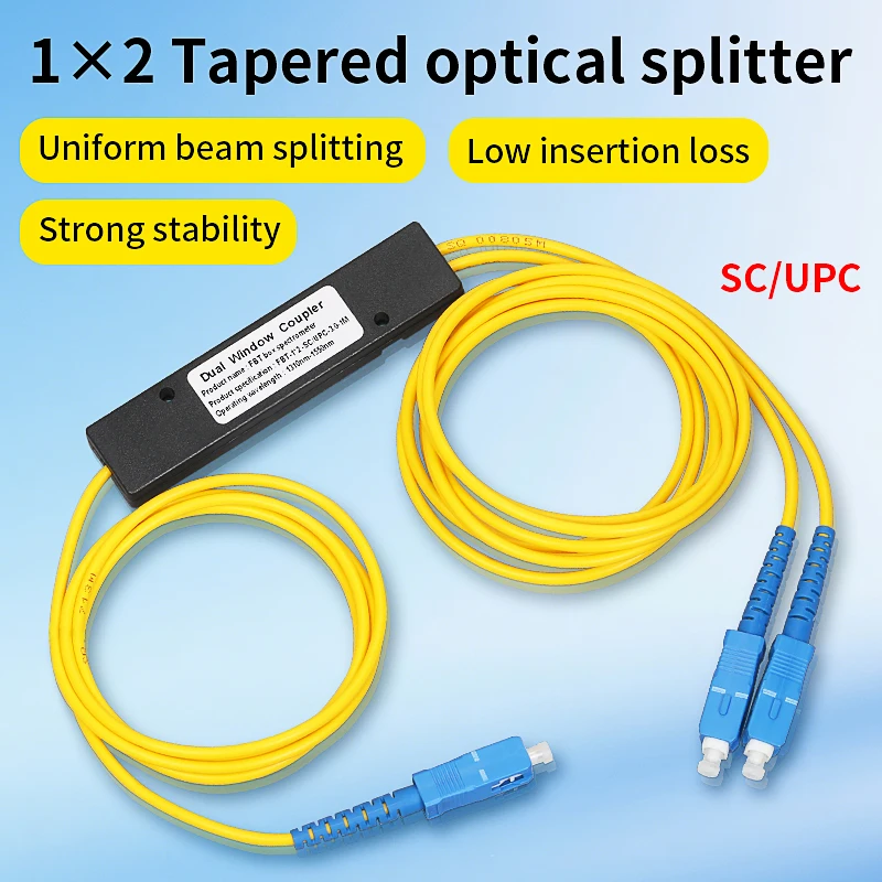 

1 Point 2 PLC Optical Fiber Splitter Box 1x2 Optical Splitter SCAPC/SCUPC/FCUPC(Optional) FTTH Tapered Fiber Optic Splitter Box