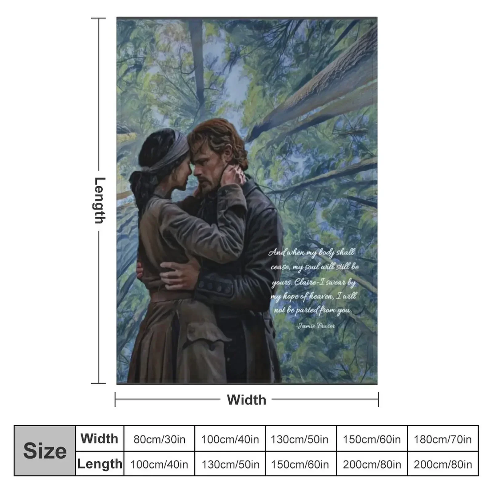 Jamie and Claire Fraser/Outlander quote Throw Blanket Beach Nap Extra Large Throw Quilt Blankets