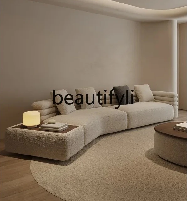 Navi Cream Cloud Ladder Sofa Living Room Home Use Irregular Corner Lamb Wool Fabric Simple Modern Internet Celebrity New Model