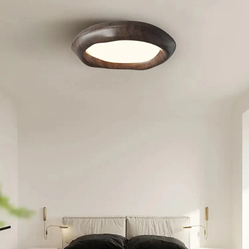 Creative Walnut ceiling lamp Wood Log ceiling light for Bedroom Study room Full Spectrum Eye Protection Ceiling Light