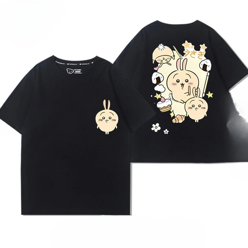 Chiikawa Usagi Niedliches Anime-Grafik-T-Shirt, Unisex, lockerer O-Ausschnitt, lässiges Sommer-Kurzarm-Oberteil im Harajuku-Streetwear-Stil für den Alltag – Detail 14