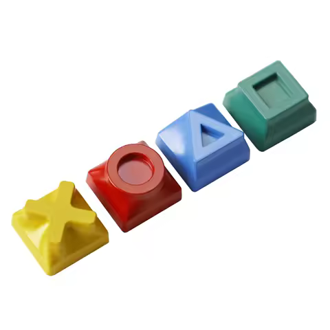 YMDK 1pcs Metal Game Console Custom Keycaps Mechanical Keyboard Caps Alloy Gaming DIY Key Caps Personality Stress Relief