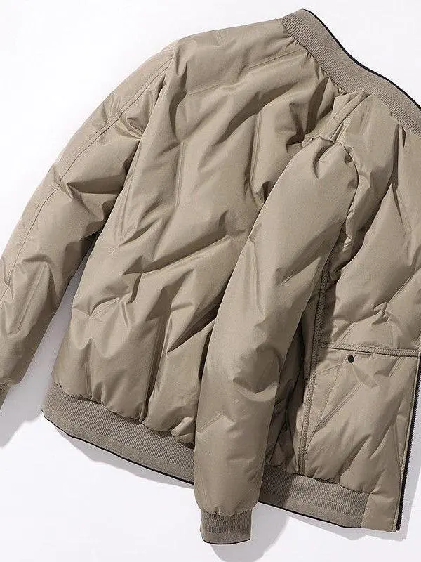 

New 2025 Men's ort White Du down Jaet Winter Baseball Sle Warm Casual Versatile Outerwear Trendy Ci Leisure Coat