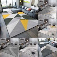 Scandinavian Geometric Living Room Rug Durable Anti-Skid Design Spacious Area Floor Mat Stylish Home Decor Carpet Modern Spaces