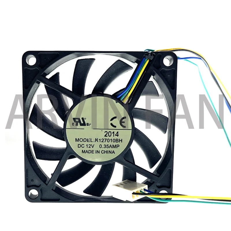 R127010BH 70mm 7cm 10mm Slim Dual Ball Bearing 70X70X10mm 0.35A 4200RPM 25CFM 40dBA 4P 4-Pin PWM Cooling Fans