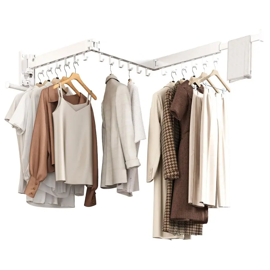 

Установленная складная сушилка для одежды, компактная сушилка для белья, вешалка для одежды, прочная складная конструкция, удлиняет левый,