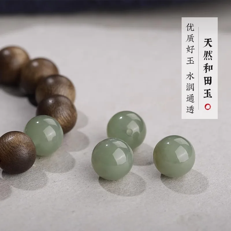 Natural Brunei Agarwood Chinese Zodiac Buddha Bracelet with Hetian Jade Beads Unisex Ethnic Style Bracelet Gifts