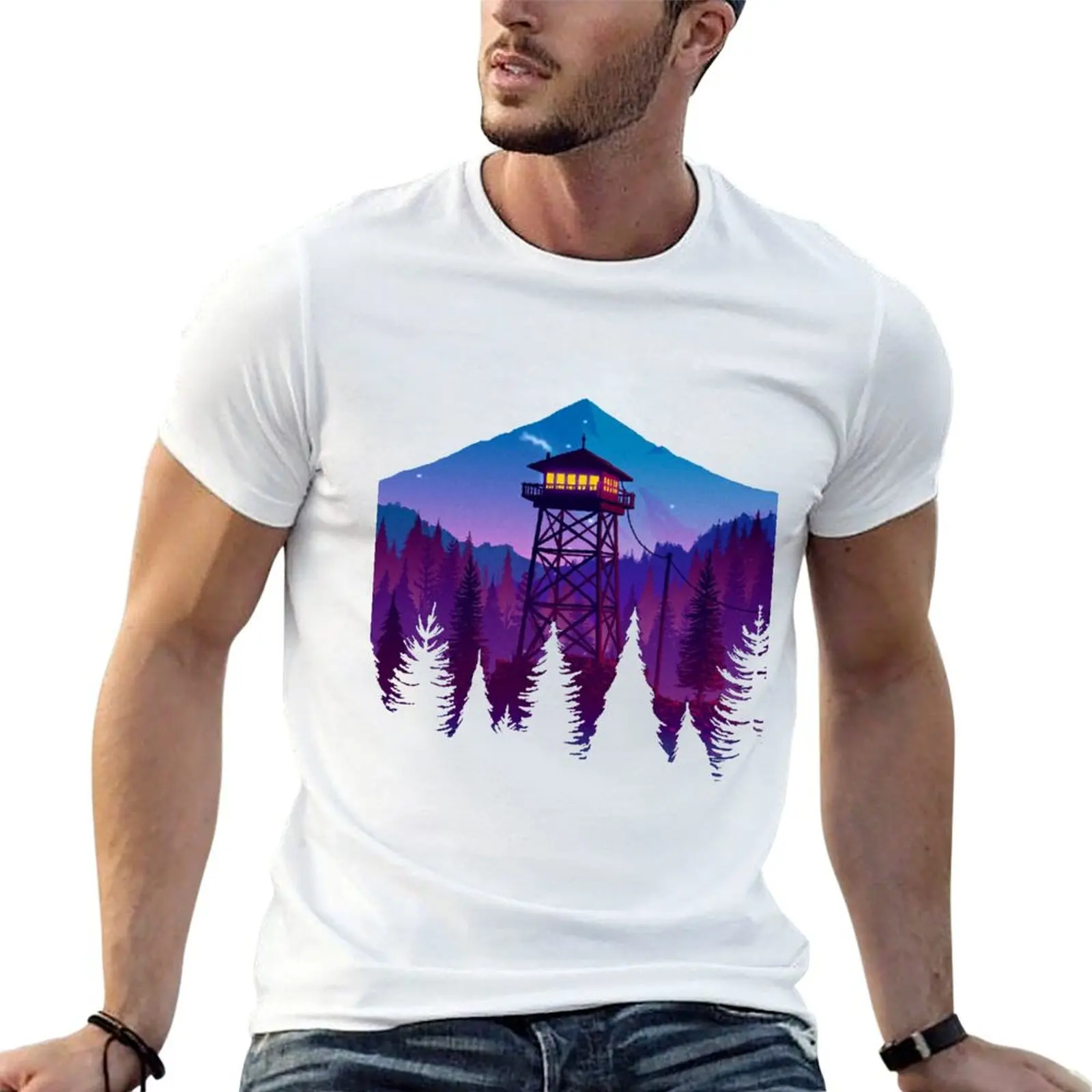 

Firewatch tower T-Shirt funny t shirts cotton man t shirt summer T-Shirt