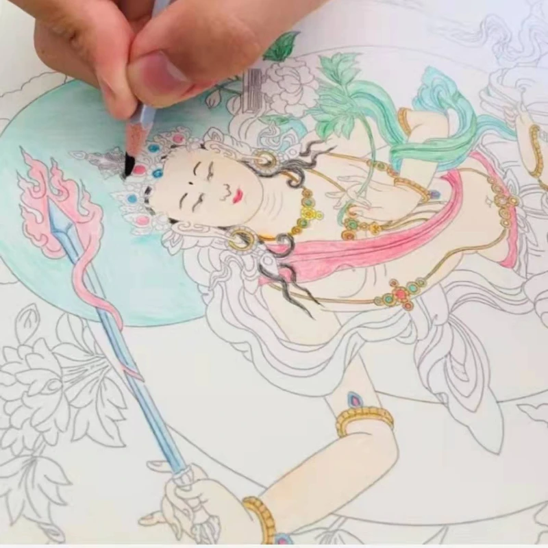 Meticulous Painting Manuscript Line Drawing Traditional Chinese Line Draft Painting Paper Flower Bird Character Animal Coloring