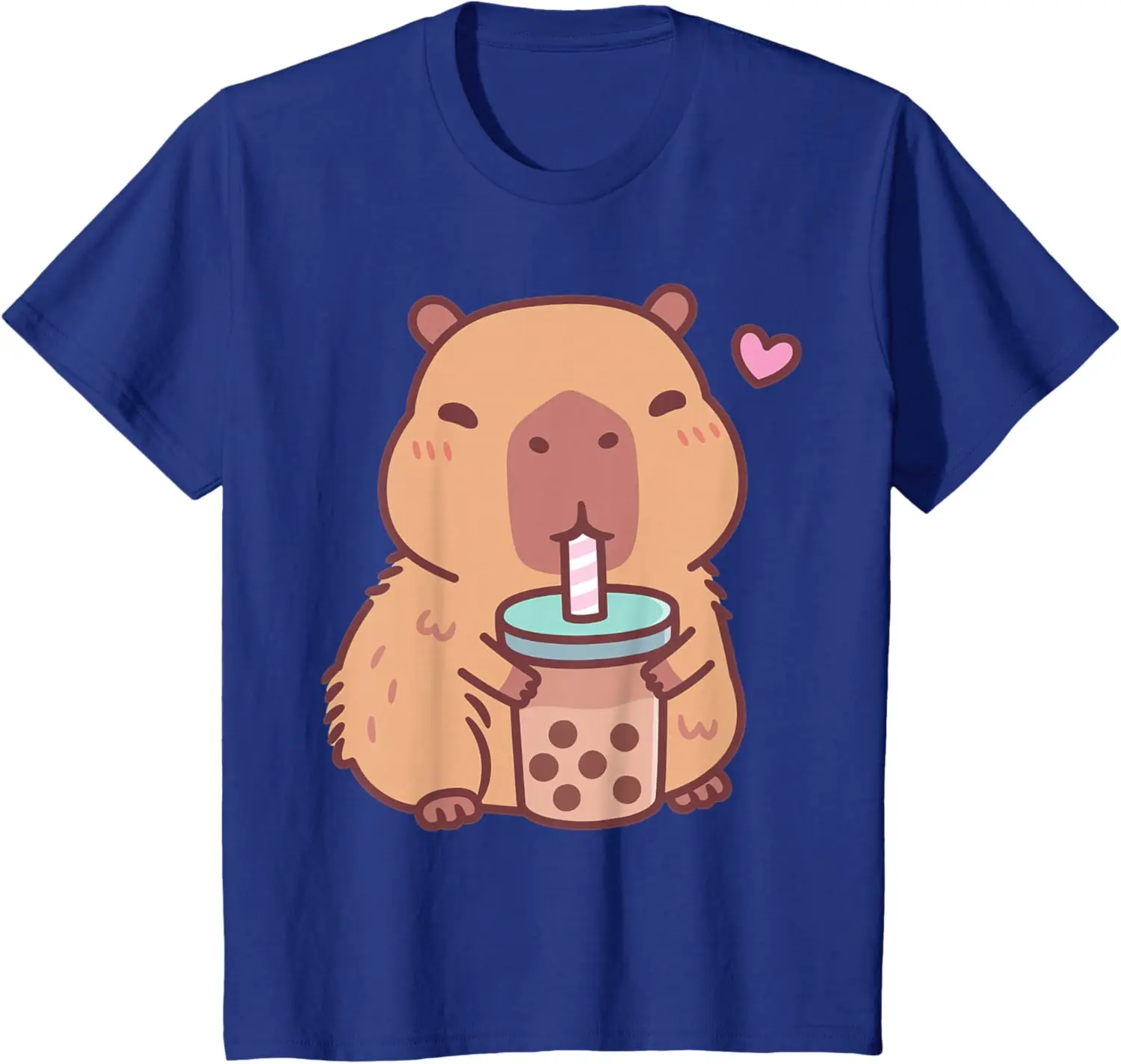 Cute Capybara Kawaii Anime Drinking Bubble Tea Lover Girls T-Shirt Unisex Children’s Wear Cotton Casual Graphic T Shirts