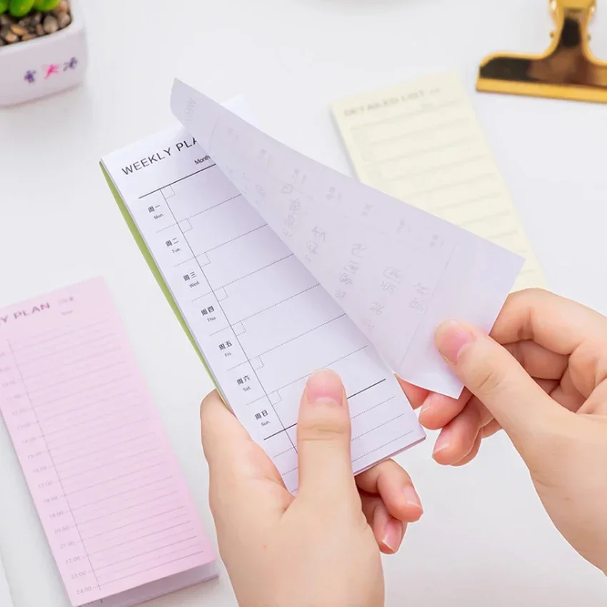 1Pack 30pcs New Simple Day Week Month Plan Detailed Lists Creative Memo Pad Sticky Fresh Style Notes School Office Supply