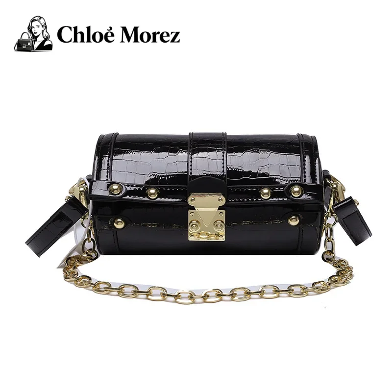 

Women's Bag, Fashionable Rivet Shoulder Bag, Versatile Women's Shiny Crossbody Pillow Bag