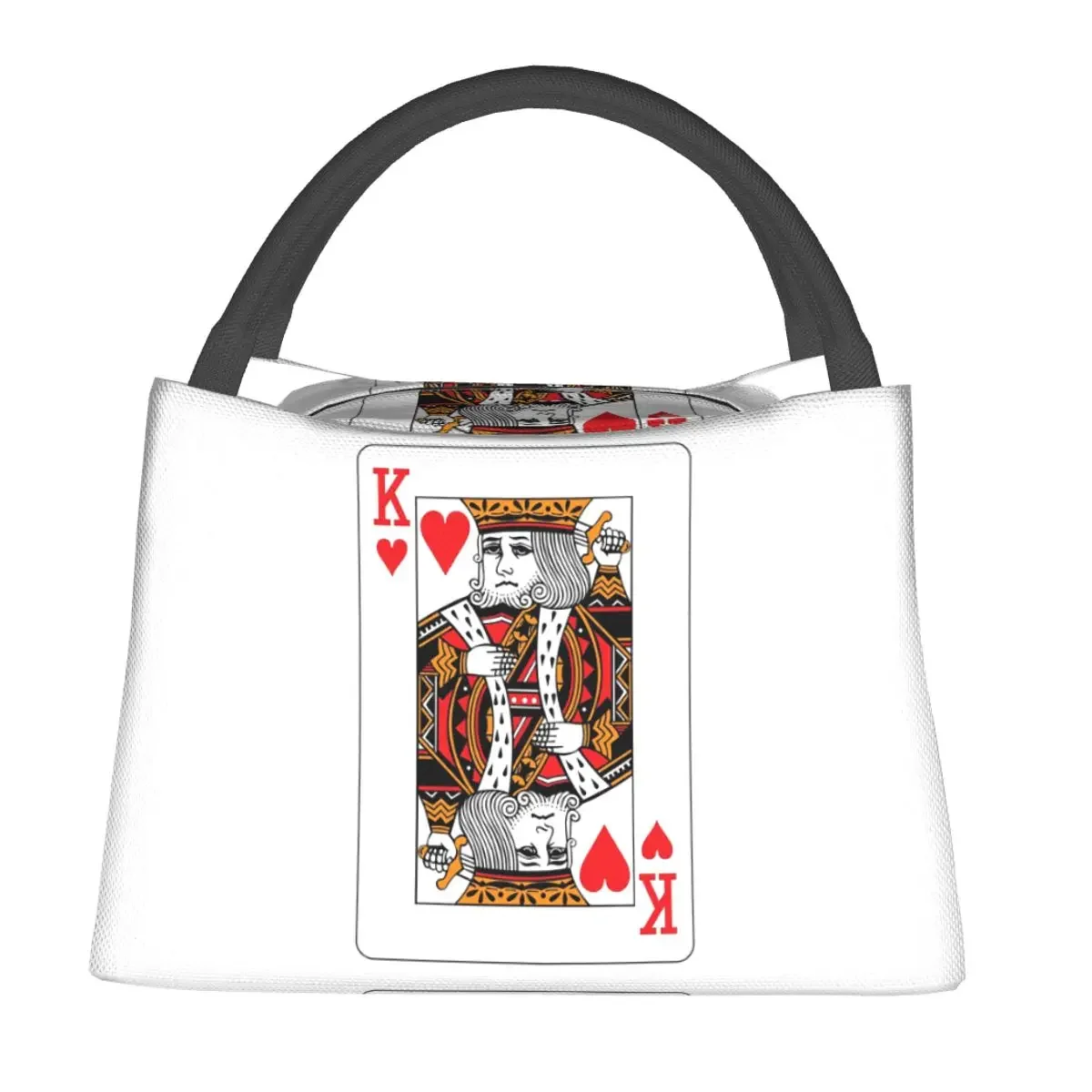 King Of Hearts Poker Playing Card Insulated Lunch Bag for Women Children Leakproof Food Boxes Thermal Lunch Box Tote