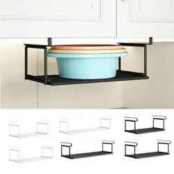 Extendable Under Cabinet Organizer Shelf Steel Under Desk Storage Rack Multipurpose Kitchen Household Hanging Storage Racks