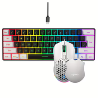 Gaming Keyboard And Mouse Combo,61-key Mini Wired Keyboard RGB Backlit 6400 CPI Mouse, Keyboard And Mouse Gaming For box PC Lapt