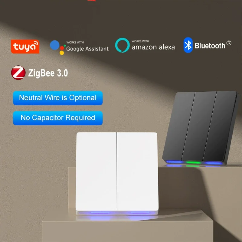 

Zigbee Single Zero Fire Смарт-переключатель для телефона Wi-Fi Пульт дистанционного управления Дистанционный голосовой запуск Домашний умный 1-канальный-4-канальный настенный умный переключатель