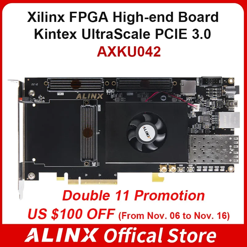 

ALINX AXKU042: Xilinx Kintex UltraScale XCKU040 PCIE 3,0 FPGA макетная плата SFP FMP HPC LPC