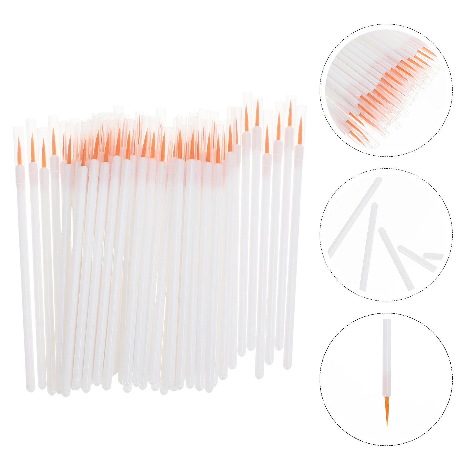 

100pcs Brush Disposable Fine Nylon Bristles Makeup Eyeliner Brush Yellow Handle Makeup Applicator Tools Liquid Liner