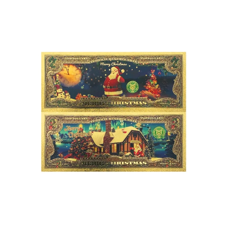 Spot 5designs Weihnachten Niedlicher Weihnachtsmann Rentier Iglu Goldfolie Banknoten Weihnachtselement Sammlung Kinder Freunde Geschenke
