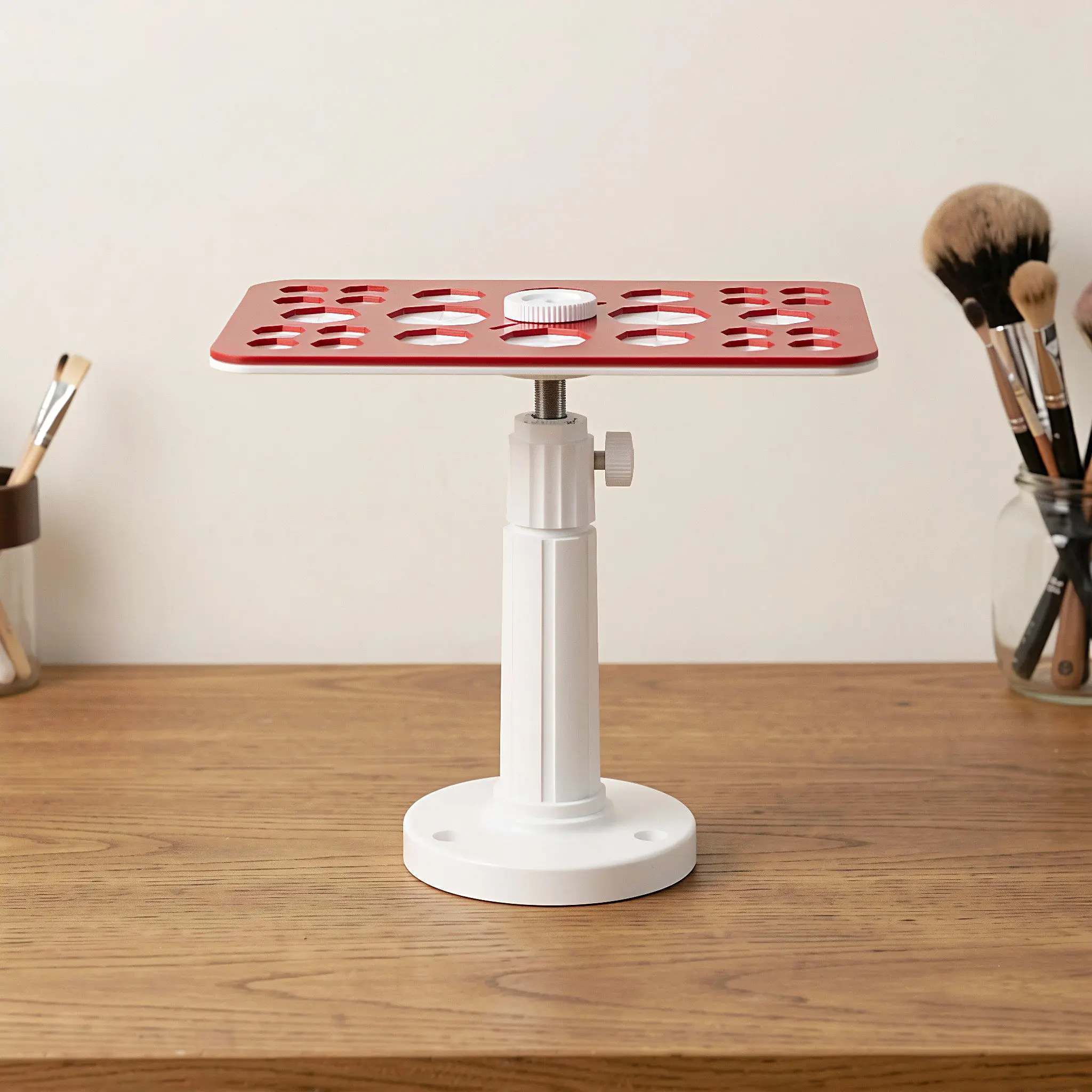 Makeup Brush Drying Stand Rack 26 Slots Stable ABS Holder Organizer Elevated Base Brush Protection Countertop Storage