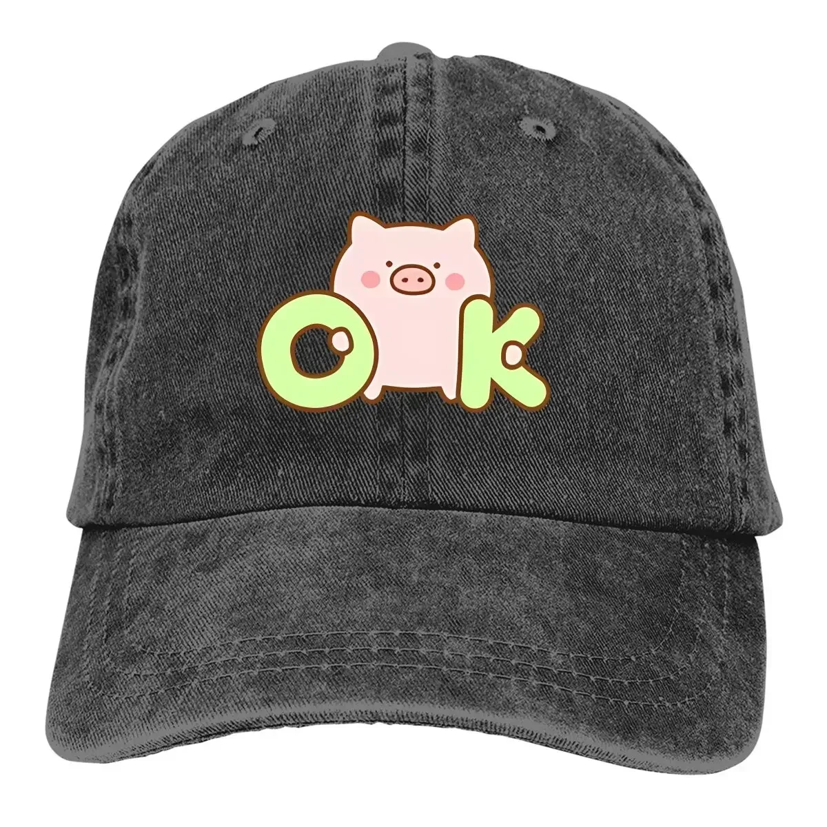 OK Funny Baseball Caps Peaked Cap Pig Emot All Seasons Travel Sun Shade Hats for Men Women