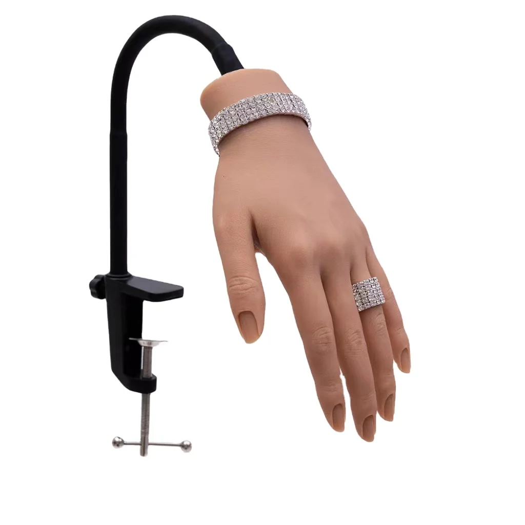 DIY nail art soft silicone flexible exercise bracelet bracket nail training prosthetic hand model display