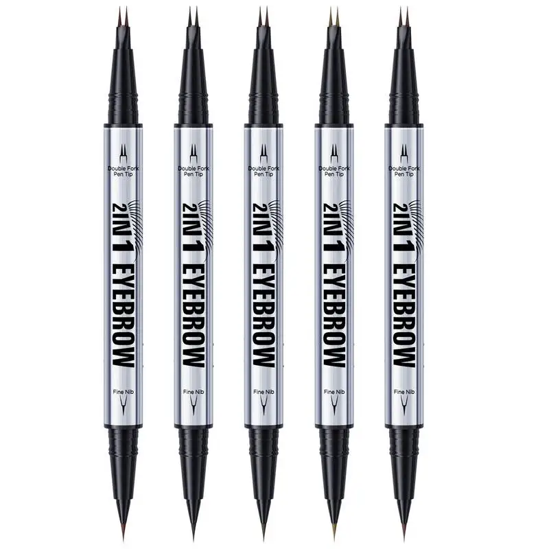 2-Ended Forked Tip Eyebrow Pencil Liquid Eye liner Smudge-Proof Ultra-fine Eyebrow Pencil Liquid Eyebrow Tattoo Pencil