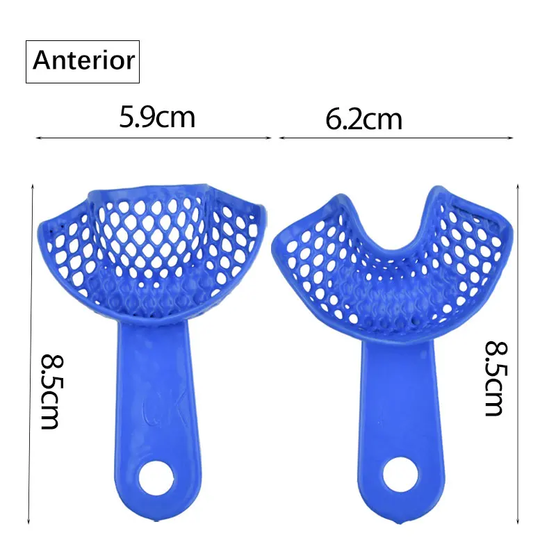 2 szt./zestaw stomatologiczne łyżki wyciskowe z tworzywa sztucznego i stali dentystycznej w wysokiej temperaturze higiena jamy ustnej do dezynfekcji