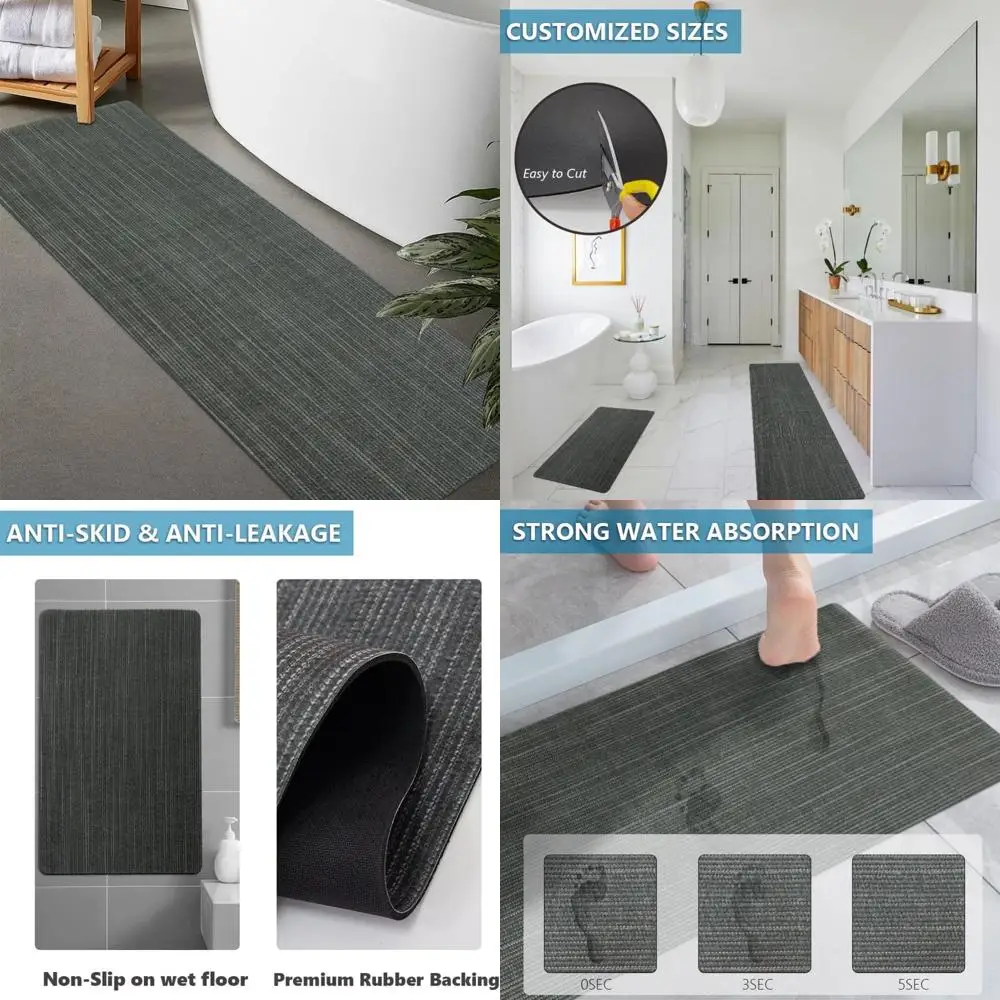 

резиновый нескользящий коврик для ванной по индивидуальному заказу — супервпитывающий, быстросохнущий, тонкий, приятный для двери, моющийся