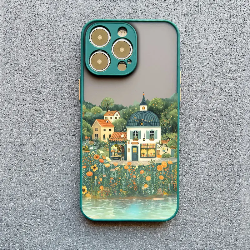 Ölgemälde Garten Villa Landhausmärchen Kunst Handyhülle für iPhone 17 16 15 14 13 12 11 Pro Max XR XS X 15 16 Rückseite – Detail 6