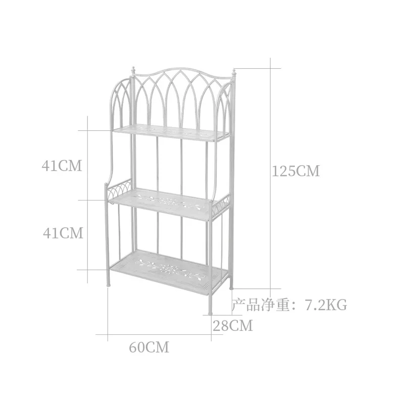 American Rural Retro Wrought Iron Multi-Layer Flower Stand Indoor Outdoor Balcony Courtyard Pot Rack