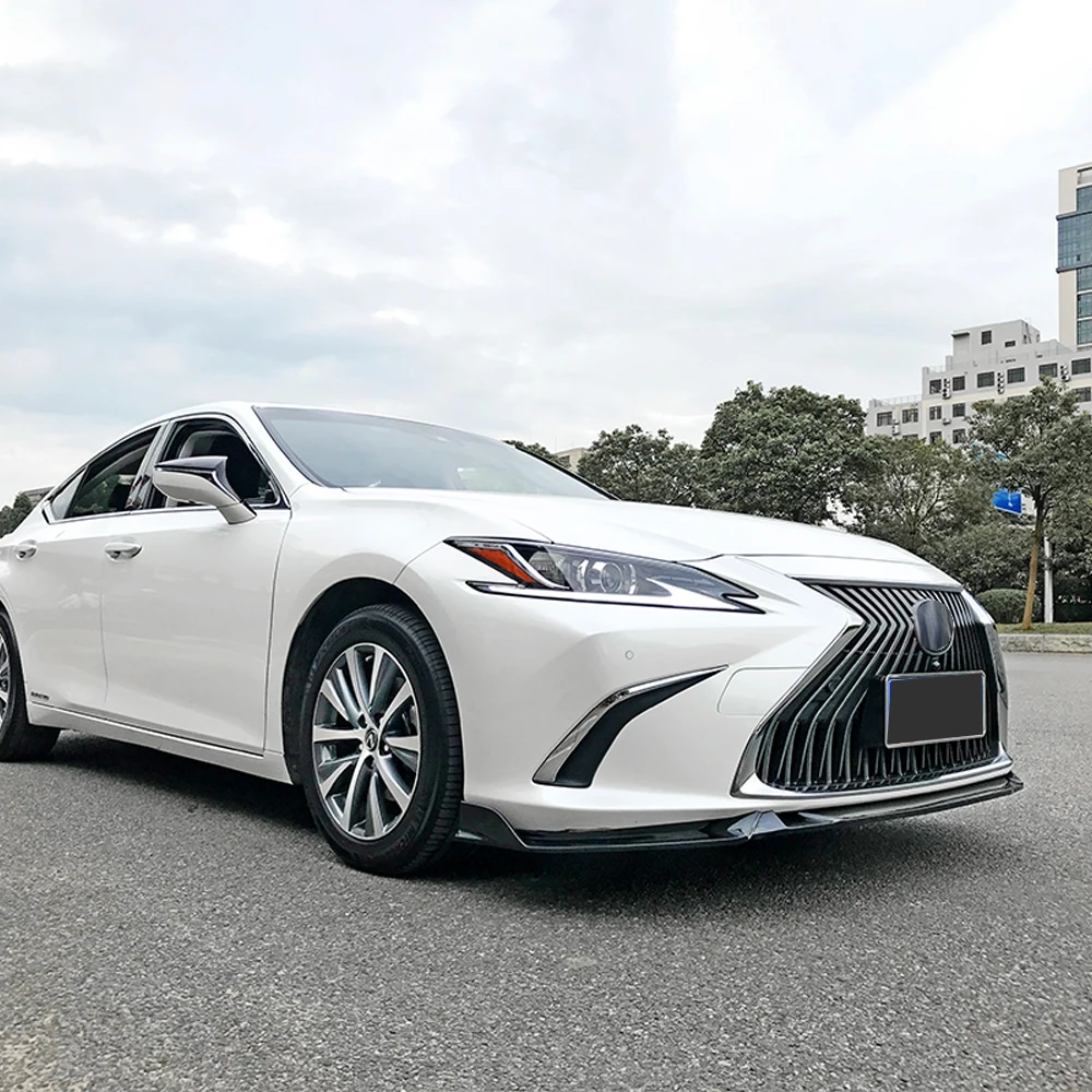 For Lexus ES 2018 2019 2020 Front Bumper Lip Chin Deflector Protector Guard Decoration Modified Trim Styling Body Kit Facelift