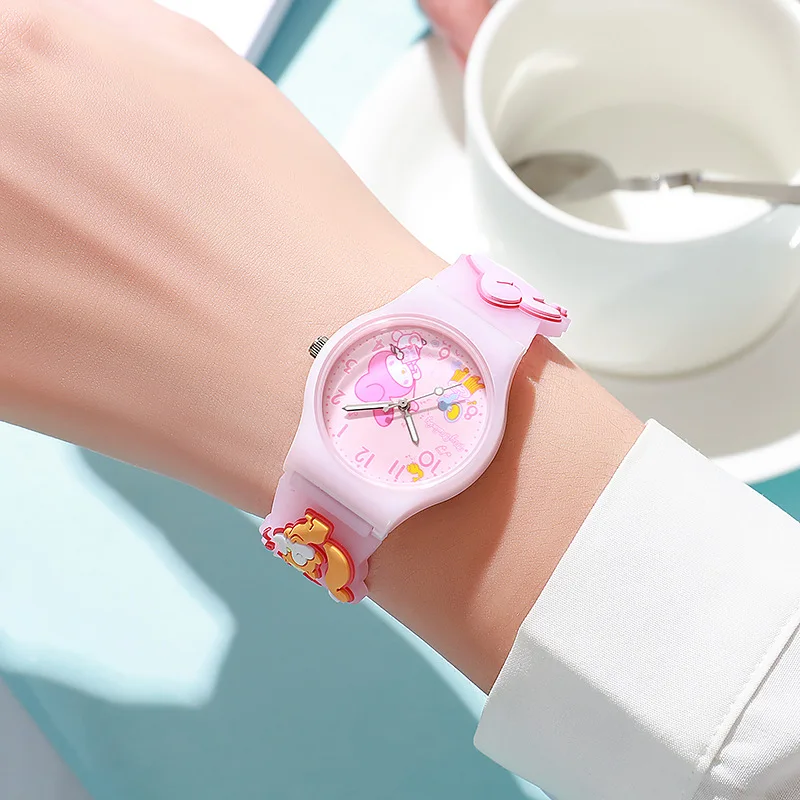 Cute Hello Kitty Watches for Girls 3D Cartoon Pattern Kuromi Waterproof Quartz Children Watch Wrist Clock Kids Gift reloj nina