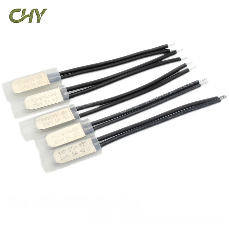 10/50/100Pcs KSD9700 Normally Closed/Open 5A 250V 15℃-150℃ Degree Celsius Thermostat Thermal Protector Fuses Temperature Switch