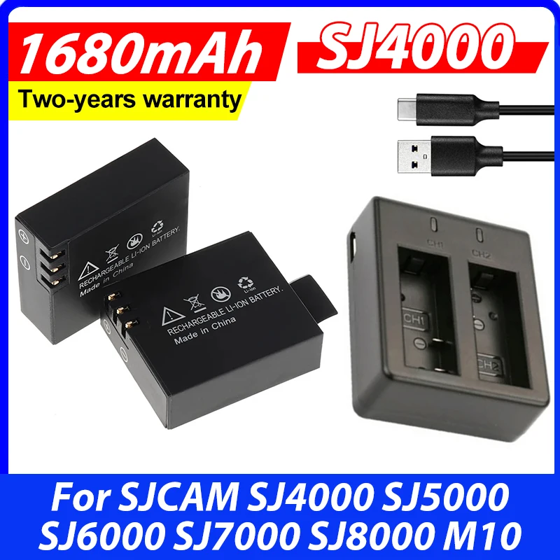 3.7V 900mAh SJ4000 Camera Battery + Charger for SJCAM SJ4000 SJ5000 SJ6000 SJ7000 SJ8000 M10 Sports Action Camera