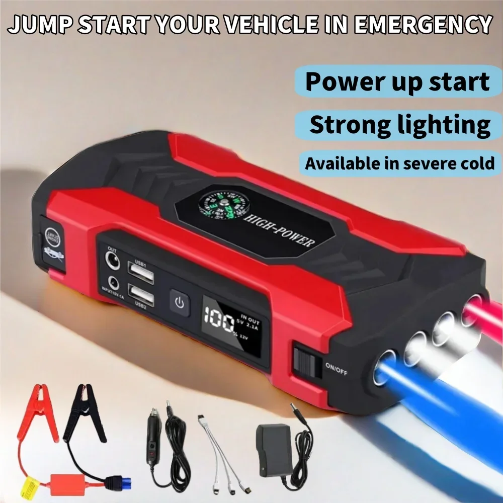 WTS 20000mah Portable Jump Starter Charger for Car ROM with LED Flashlight and Power Bank