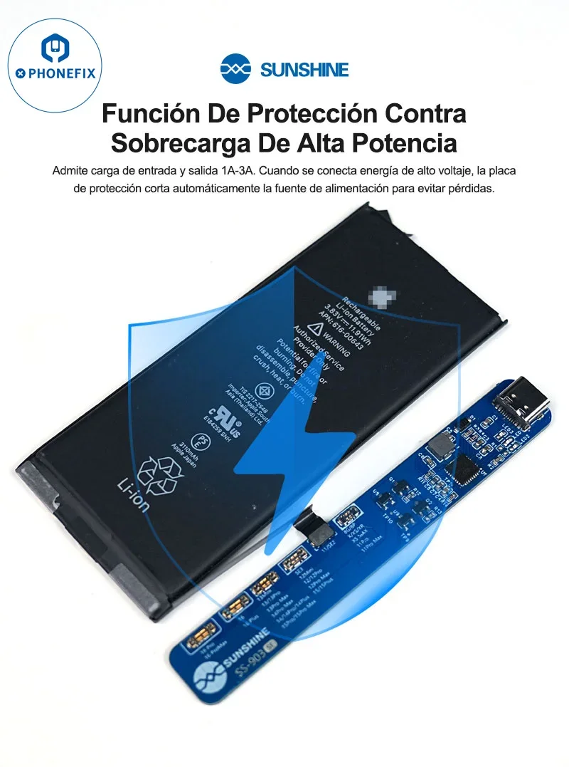 SUNSHINE Charging Activation Board For iPhone 8-16PM 4.2V Regulated Output Automatically Matches Battery Protocol SS-903 SE