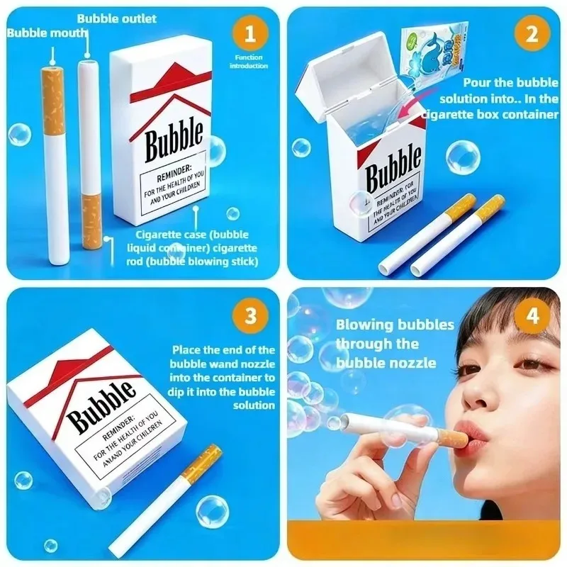 Ins Style Funny Cigarette Box Toy Photo Prop as gift for your Friend Gng Device Bubble Machine Outdoor Portable customizable