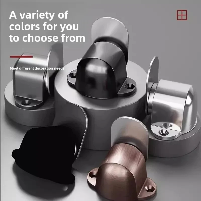 

Stainless Steel Floor Mount Magnetic Door Stopper Stable Anti-Collision Holder For Home Interior Safety Decor Hardware